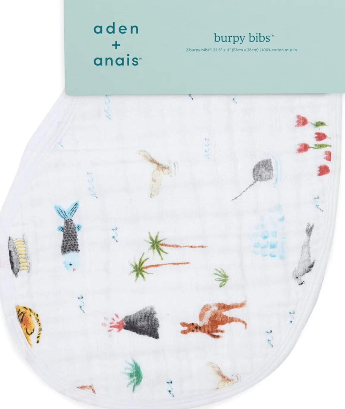 Aden + Anais Classic Burpy Bibs, 2 Pack - Around the World