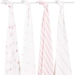 Aden + Anais Classic Swaddle Wraps, 4 Pack - Heart Breaker
