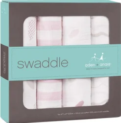 Aden + Anais Classic Swaddle Wraps, 4 Pack - Heart Breaker