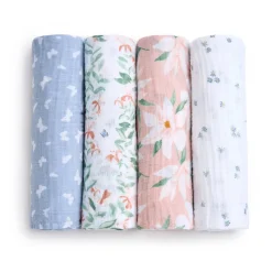 Aden + Anais Essentials Cotton Muslin Swaddle Blanket 4 pk - Butterfly Garden