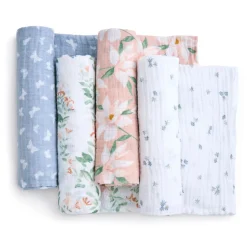 Aden + Anais Essentials Cotton Muslin Swaddle Blanket 4 pk - Butterfly Garden