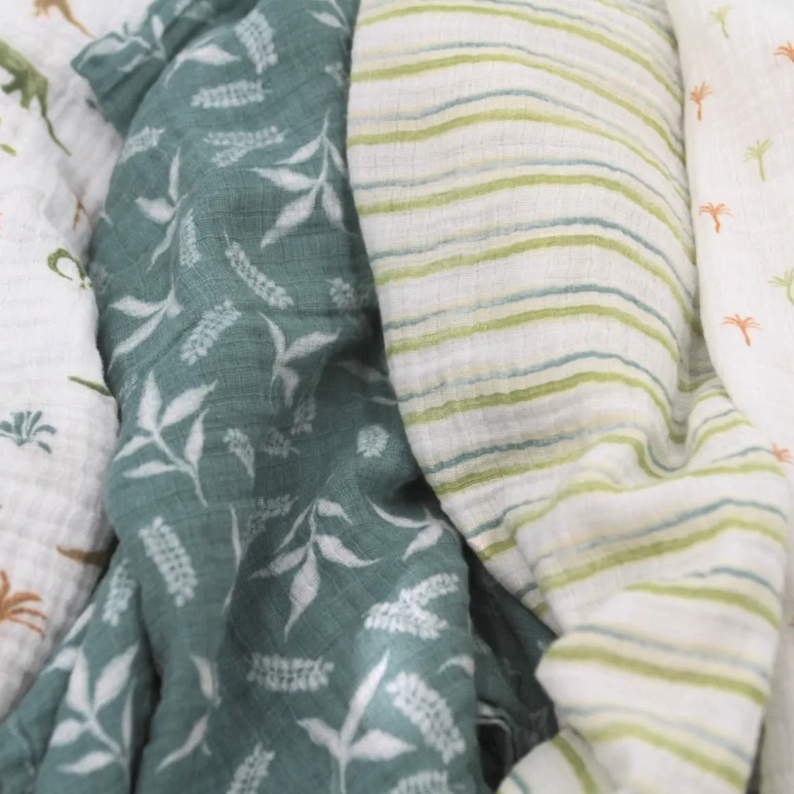 Aden + Anais Essentials Cotton Muslin Swaddle Blanket 4 pk - Dino Jungle