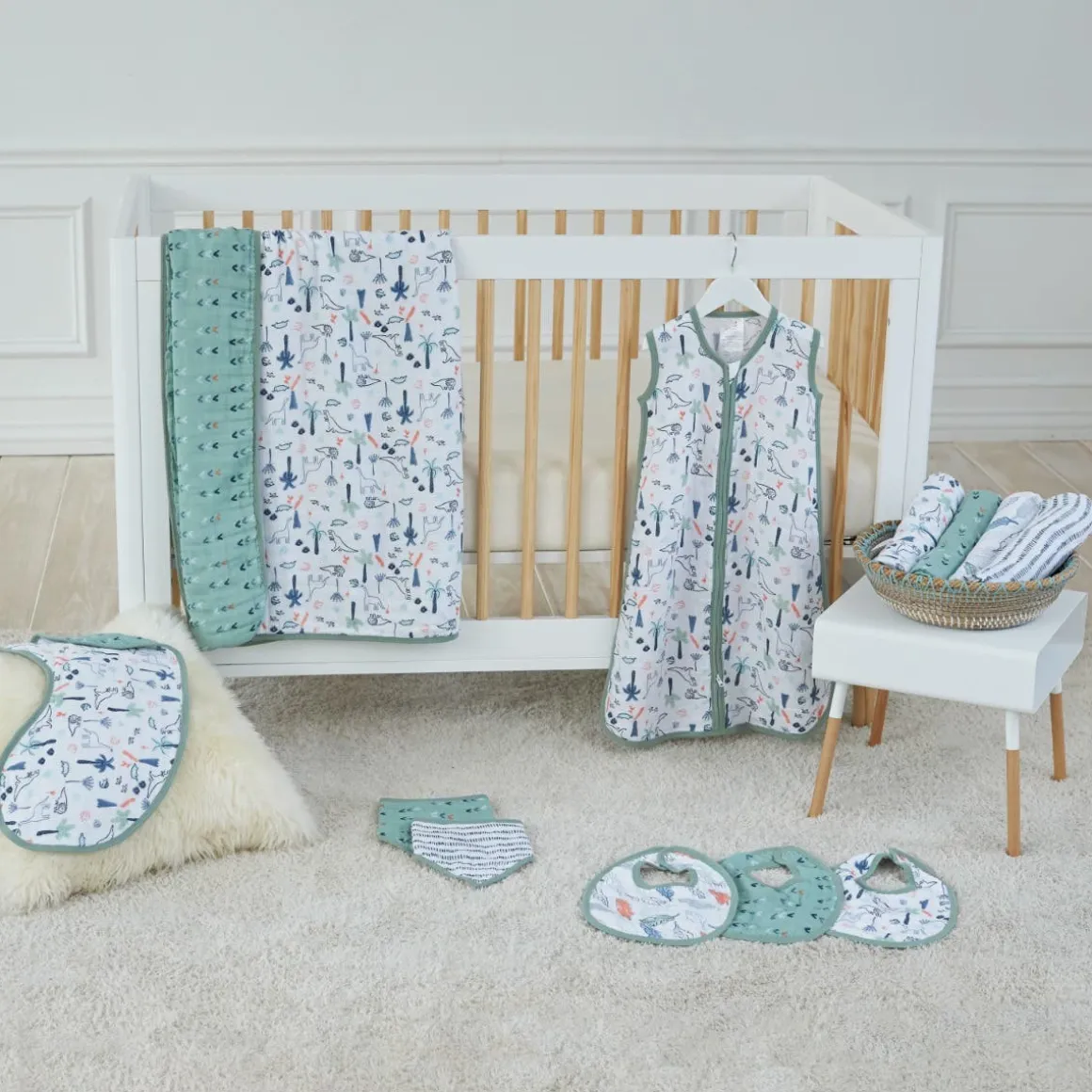 Aden + Anais Essentials Cotton Muslin Swaddle Blanket 4 pk - Dinotime