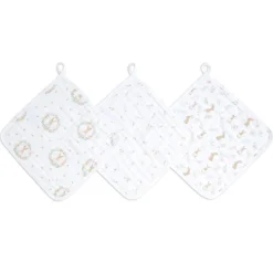 Aden + Anais Essentials Cotton Muslin Washcloths 3 pk - Blushing Bunnies