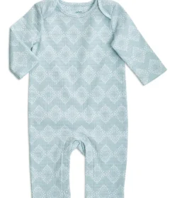 Aden + Anais Long Sleeve Coverall - Ziggy Geo, Blue (0-3 Months)