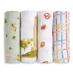 Aden + Anais Organic Cotton Swaddle Blanket 4 pk - New York City