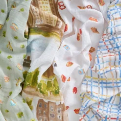 Aden + Anais Organic Cotton Swaddle Blanket 4 pk - New York City