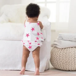 Aden + Anais Ruffle Bloomer - Shocking Pink Star (9-12 Months)
