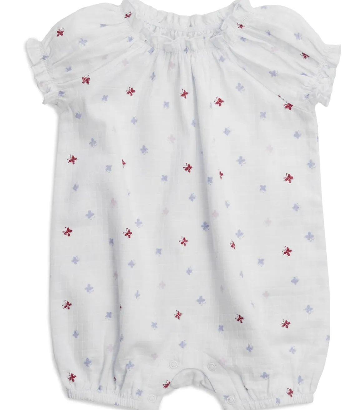 Aden + Anais Short Sleeve Gathered Romper - Butterfly (0-3 Months)