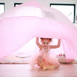 Airfort Inflatable Fort for Kids Pink and White