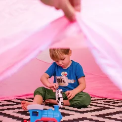 Airfort Inflatable Fort for Kids Pink and White