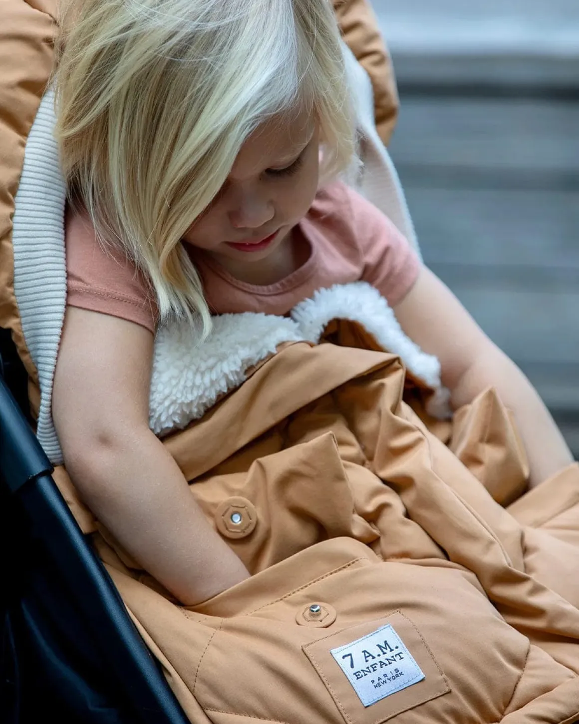 7AM Enfant Blanket 212 Evolution Footmuff - Cognac Quilted
