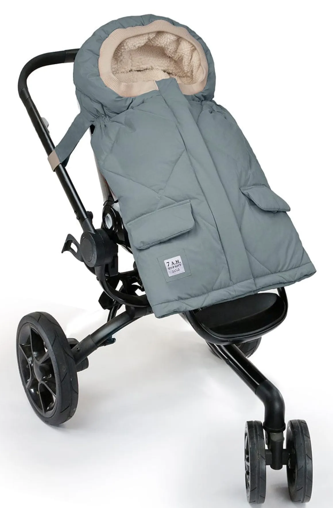 7AM Enfant Blanket 212 Evolution Footmuff - Mirage Blue Quilted