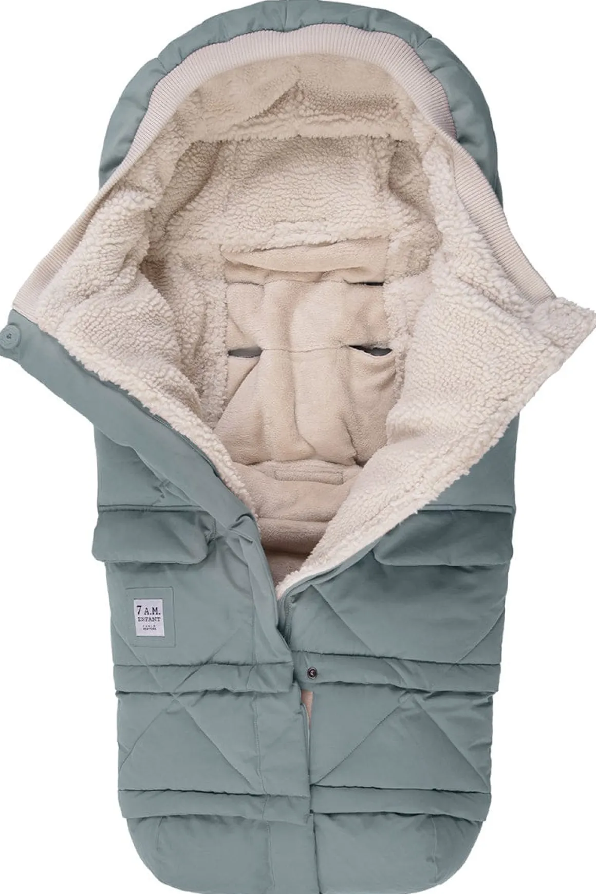 7AM Enfant Blanket 212 Evolution Footmuff - Mirage Blue Quilted