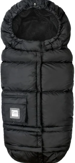 7AM Enfant Blanket 212 Evolution Plush Footmuff - Black Plush