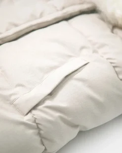 7AM Enfant Blanket 212 Evolution Tundra Footmuff - Heather Beige / White Faux Fur