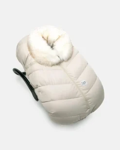 7AM Enfant Car Seat Cocoon Tundra - Heather Beige / White Faux Fur