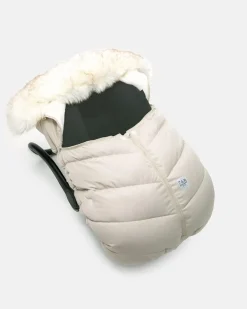 7AM Enfant Car Seat Cocoon Tundra - Heather Beige / White Faux Fur