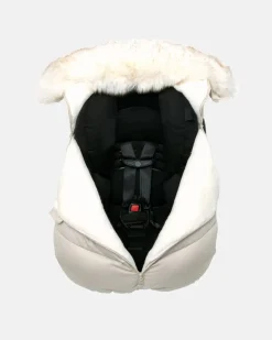 7AM Enfant Car Seat Cocoon Tundra - Heather Beige / White Faux Fur