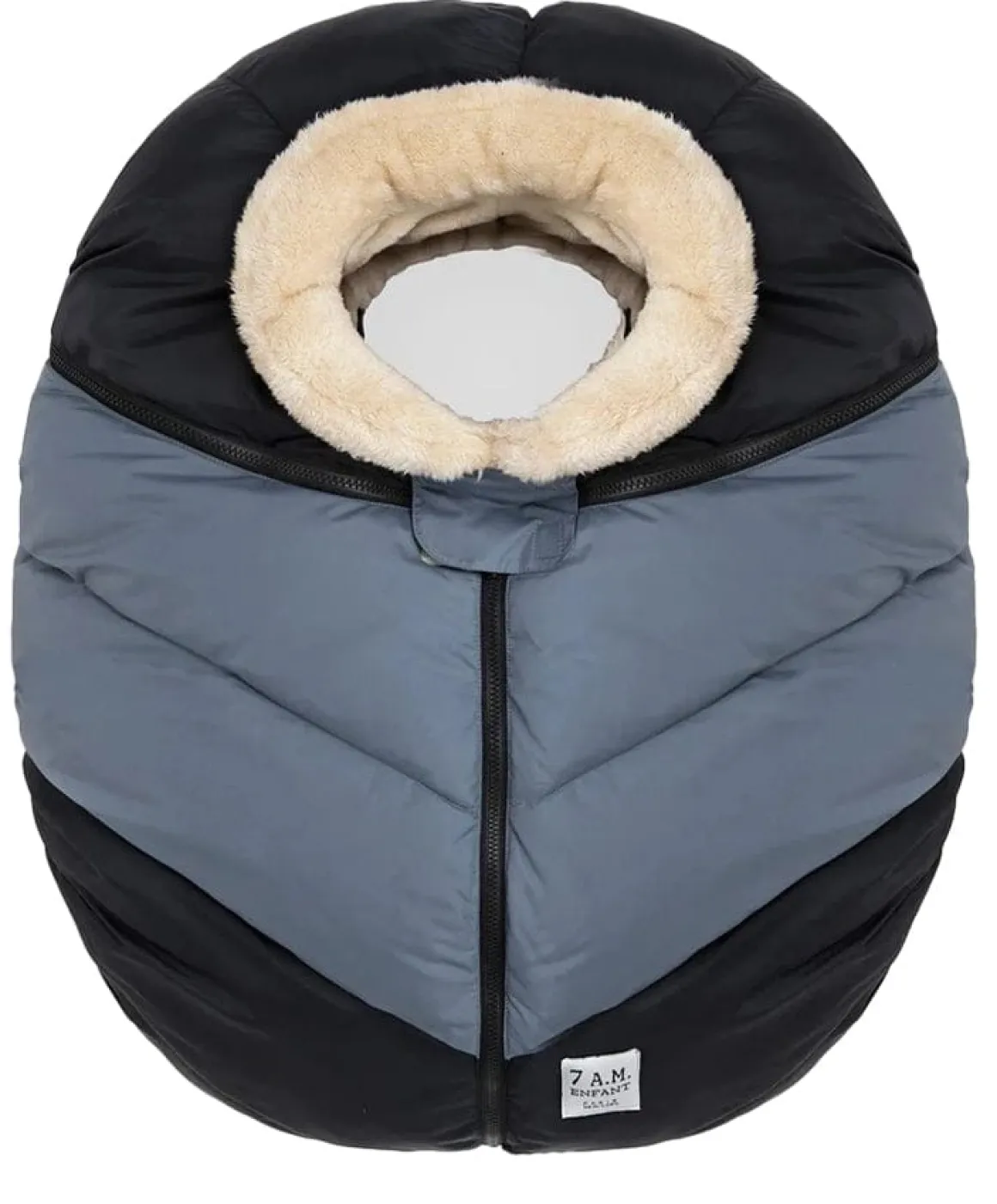 7AM Enfant Cocoon Car Seat Cover - Black / Ash Blue