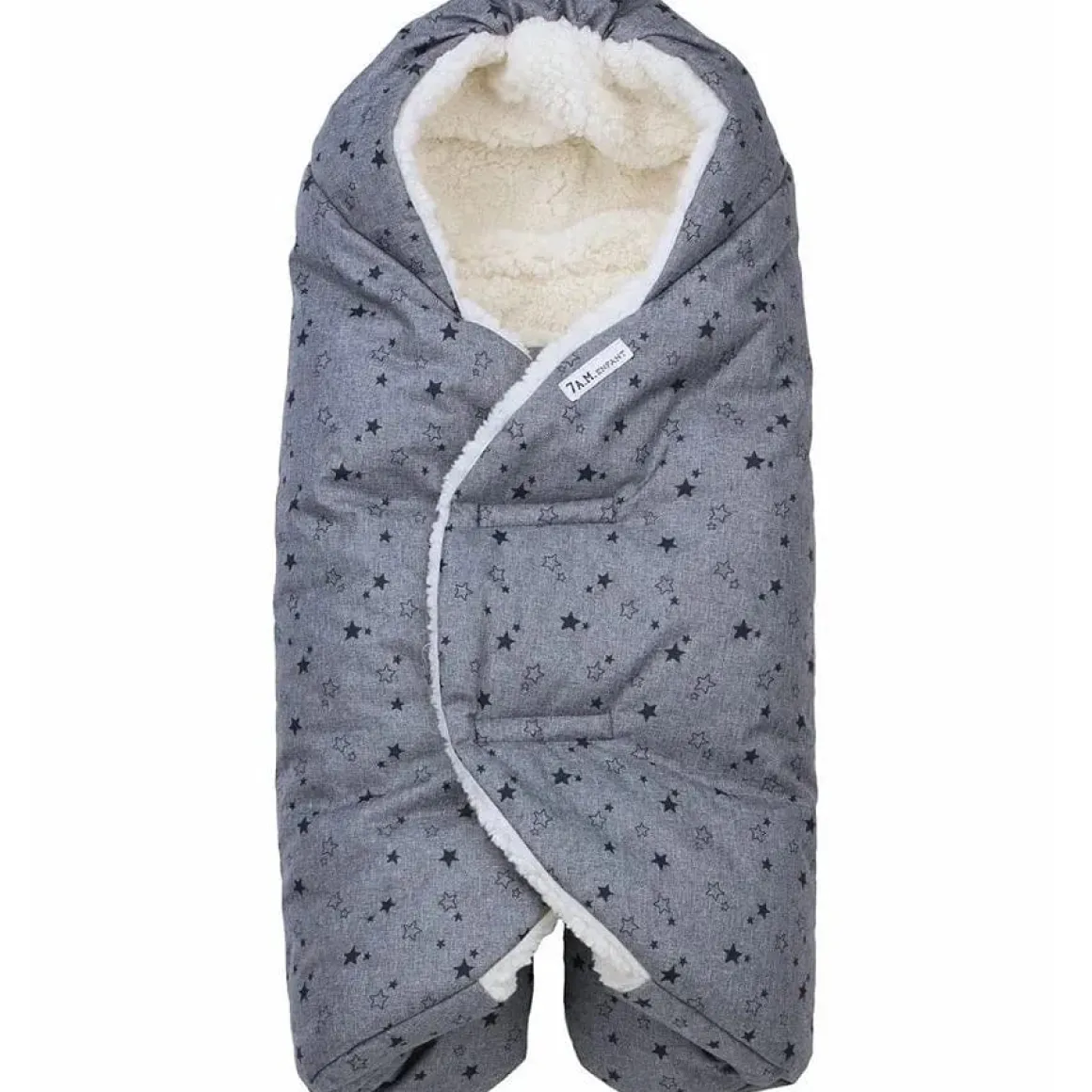 7AM Enfant Nido Cloud Infant Wrap, Small - Heather Gray Stars (0-6M)