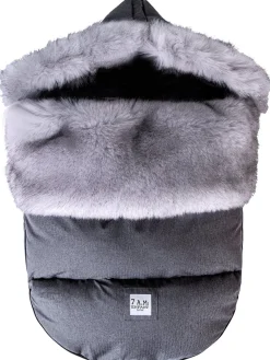 7AM Enfant Plushpod Footmuff - Tundra - Heather Grey Dark - Arctic Faux Fur (0-18m)