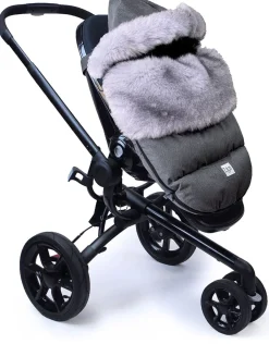 7AM Enfant Plushpod Footmuff - Tundra - Heather Grey Dark - Arctic Faux Fur (0-18m)