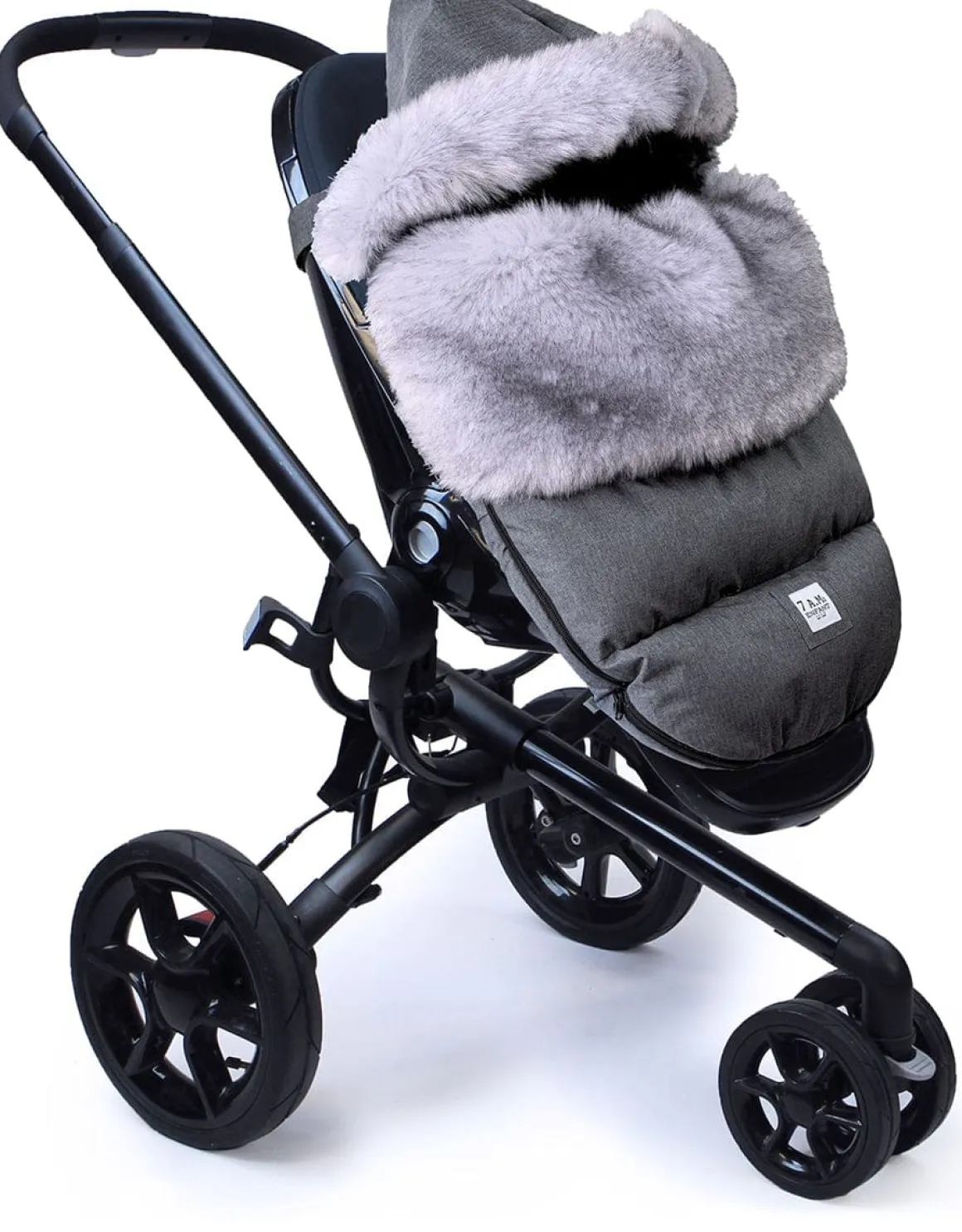 7AM Enfant Plushpod Footmuff - Tundra - Heather Grey Dark - Arctic Faux Fur (0-18m)
