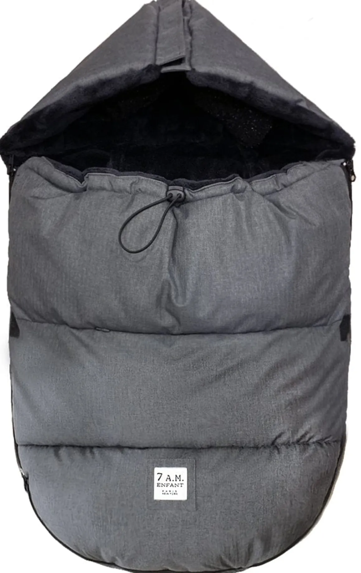 7AM Enfant Plushpod Footmuff - Tundra - Heather Grey Dark - Arctic Faux Fur (0-18m)