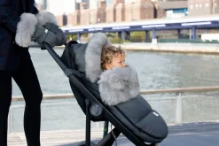 7AM Enfant Plushpod Footmuff - Tundra - Heather Grey Dark - Arctic Faux Fur (0-18m)