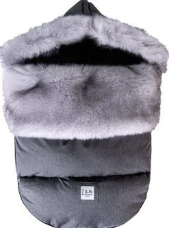 7AM Enfant Plushpod Footmuff - Tundra - Heather Grey Dark - Arctic Faux Fur (18m-3T)