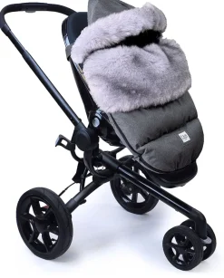 7AM Enfant Plushpod Footmuff - Tundra - Heather Grey Dark - Arctic Faux Fur (18m-3T)