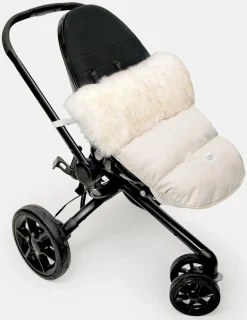7AM Enfant Plushpod Footmuff - Tundra Heather Beige / White Faux Fur (0-18m)