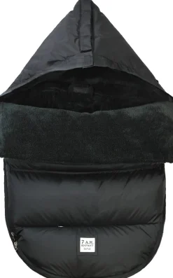 7AM Enfant POD Footmuff, Small/Medium (0-18M) - Black Plush