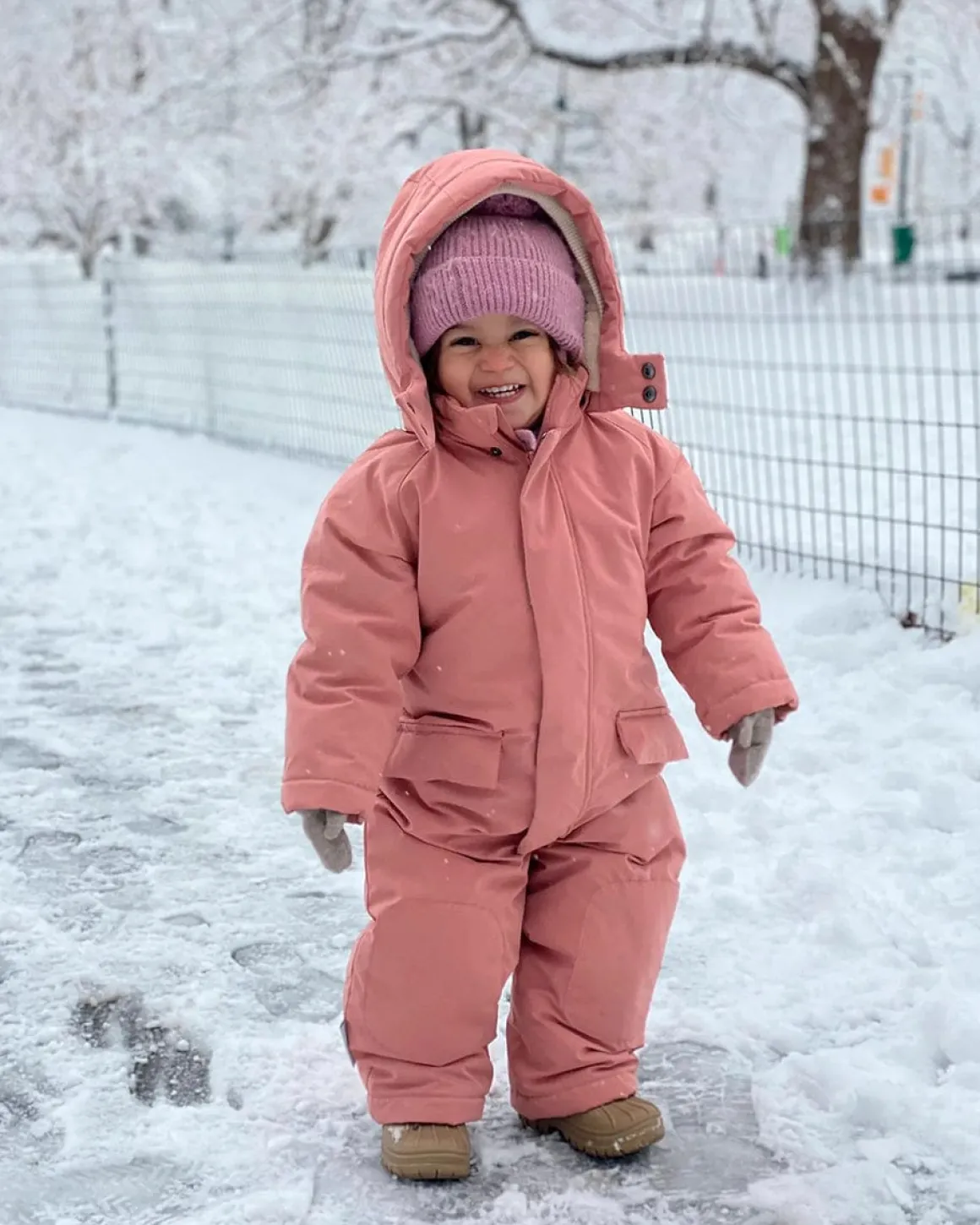 7AM Enfant Snowsuit Grand - Benji - Rose Dawn (1-2T)