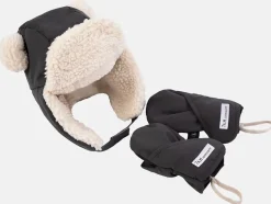 7AM Enfant The Cub Mitten & Hat Set - Benji - Smokey (12-18M)