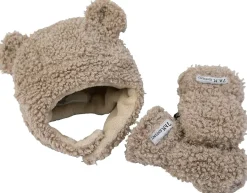 7AM Enfant The Cub Mitten & Hat Set - Teddy - Oatmeal Teddy (0-6m)
