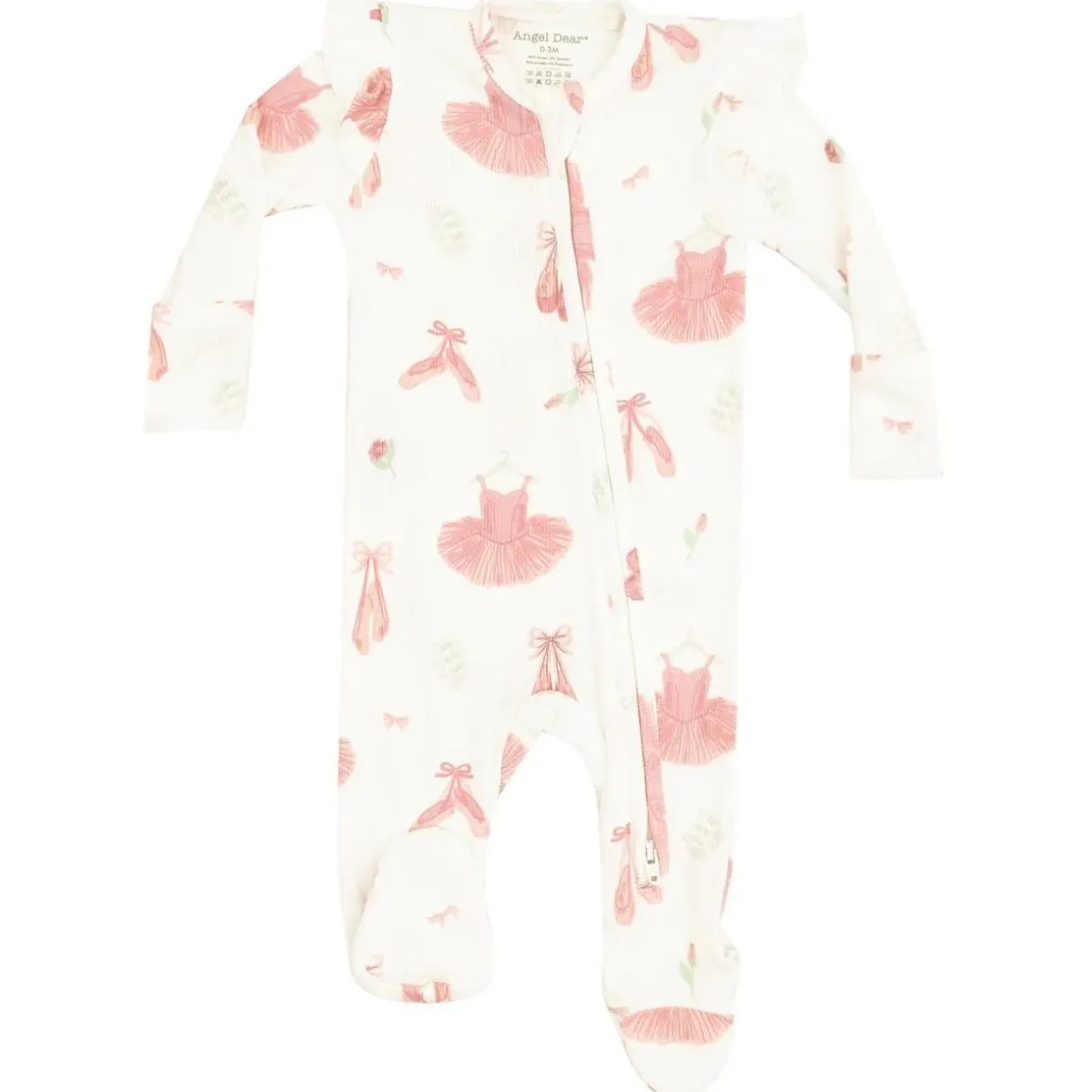 Angel Dear 2 Way Zipper Ruffle Sleeves Footie