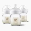 Avent Glass Natural Baby Bottle With Natural Response Nipple, 4oz, 3pk