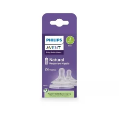 Avent Natural Response Nipples, Slow Flow (Flow 2), 2-pack