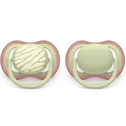 Avent Ultra Air Pacifier 18m+, Tiger Print / Pastel Warm Green, 2 pack