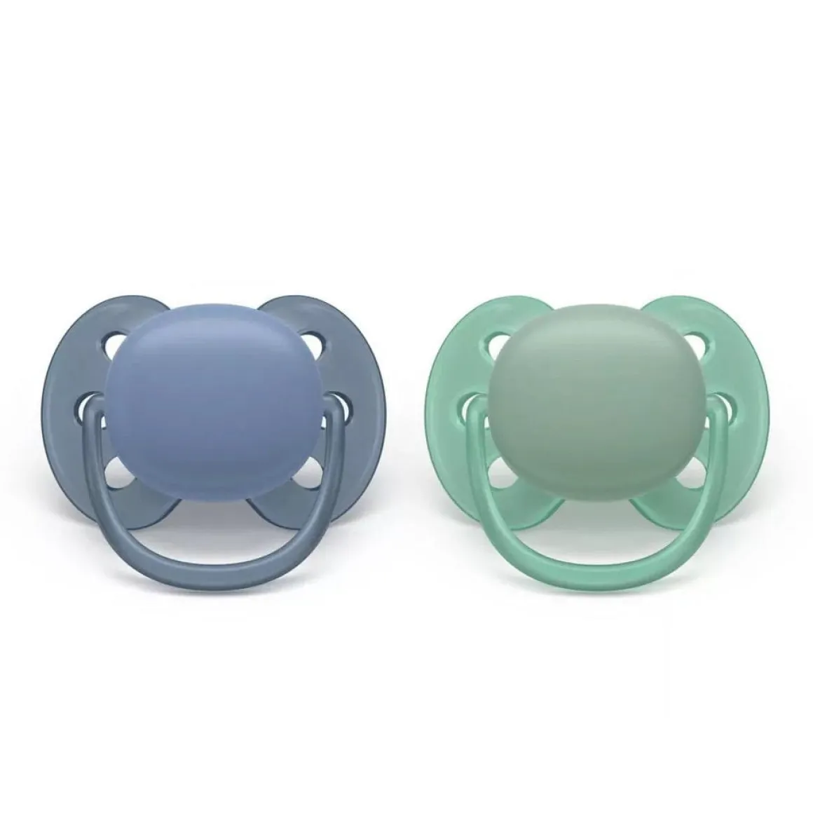 Avent Ultra Soft Pacifier 6-18m, Blue Hush / Desert Green, 2 pack