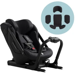 Axkid ONE 3 Extended Rear-Facing Car Seat + Infant Insert Bundle - Coastal Storm Black