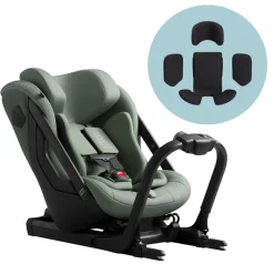 Axkid ONE 3 Extended Rear-Facing Car Seat + Infant Insert Bundle - Nordic Bloom Green