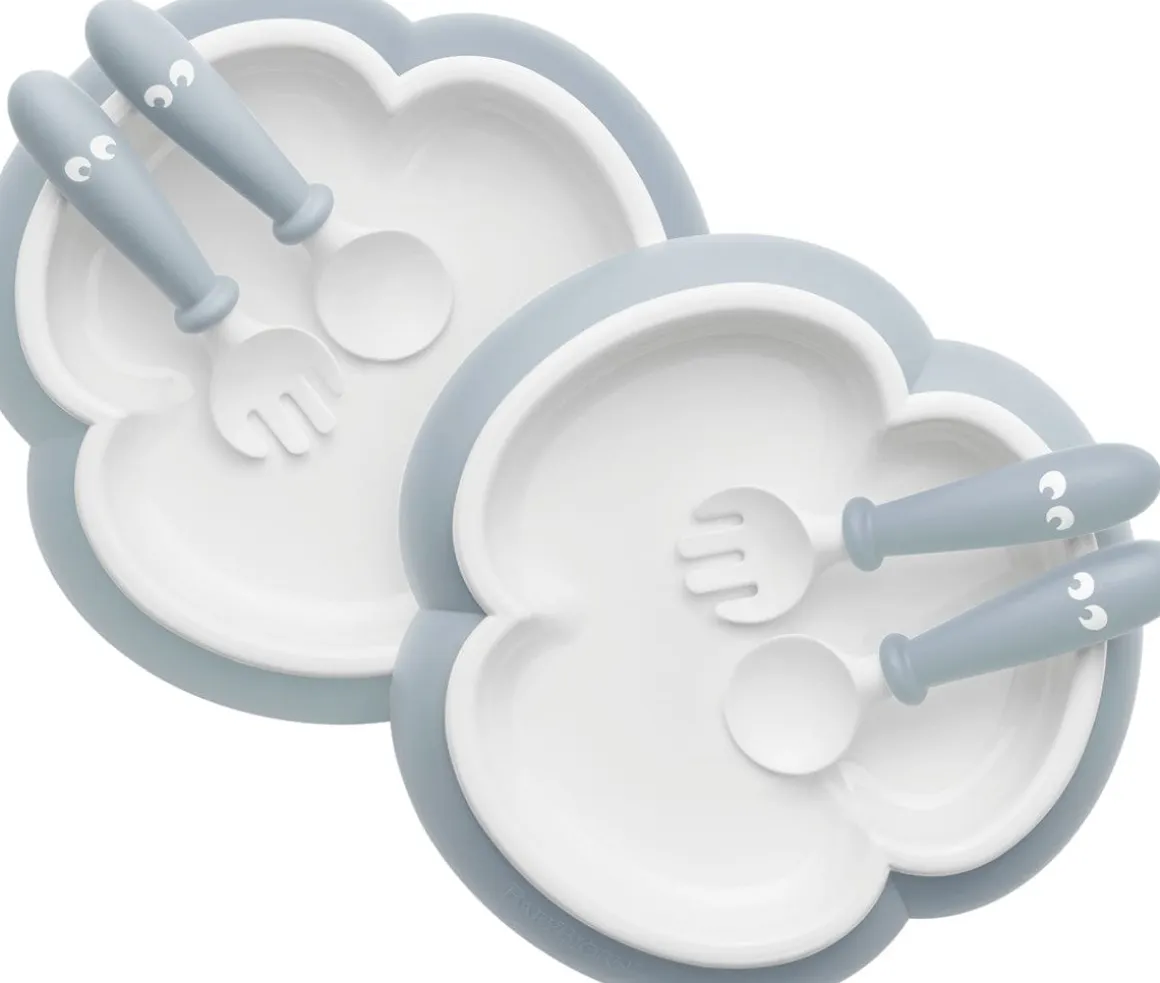 BabyBjorn Baby Plate, Spoon and Fork, 2 sets - Powder Blue