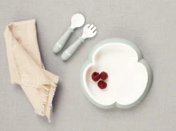 BabyBjorn Baby Plate, Spoon and Fork, 2 sets - Powder Blue