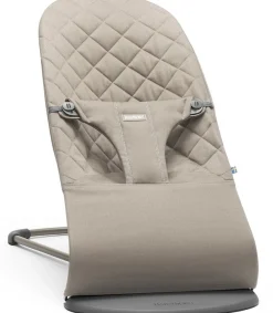 BabyBjorn Bouncer Bliss, Dark Gray Frame Classic Quilt Cotton Sand Gray