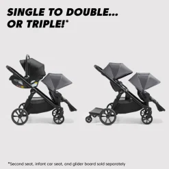 Baby Jogger City Select 2 Double Stroller Bundle - Radiant Slate