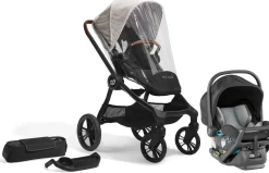 Baby Jogger City Sights + City GO 2 Travel System + Accessory Bundle - Frosted Ivory / Slate