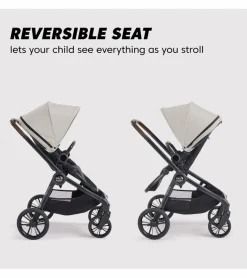 Baby Jogger City Sights + City GO 2 Travel System + Accessory Bundle - Frosted Ivory / Slate
